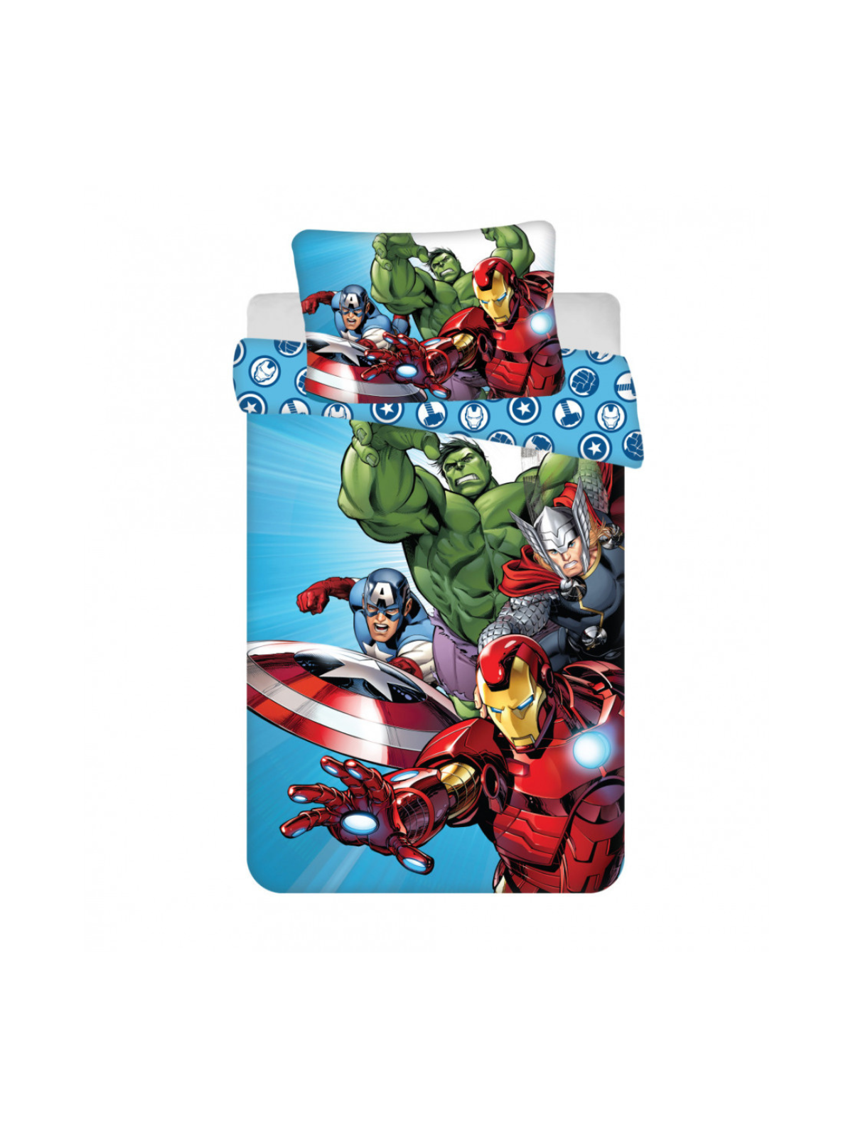 Housse de Lit Avengers Bleu 135 x 100 cm