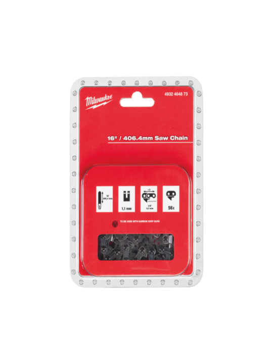 Chaine de tronçonneuse - MILWAUKEE 4932464873 Longueur 406,4 mm