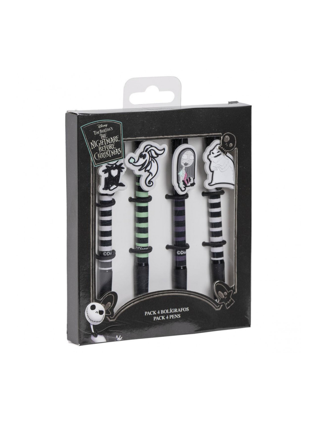 Lot de 4 Stylos Noir L'étrange Noël de Mr Jack