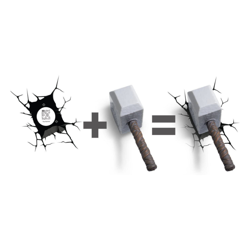 Lampe décorative 3D Marteau de Thor Marvel