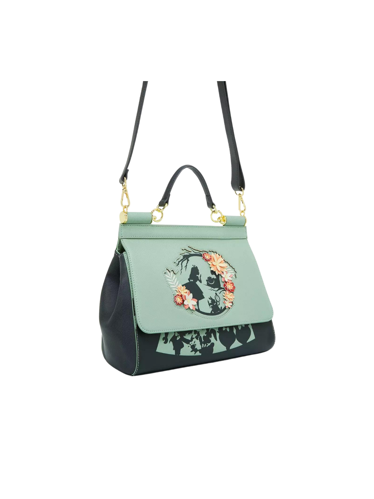 Sac à main Floral Silhouette Portrait Alice au Pays des Merveilles Loungefly