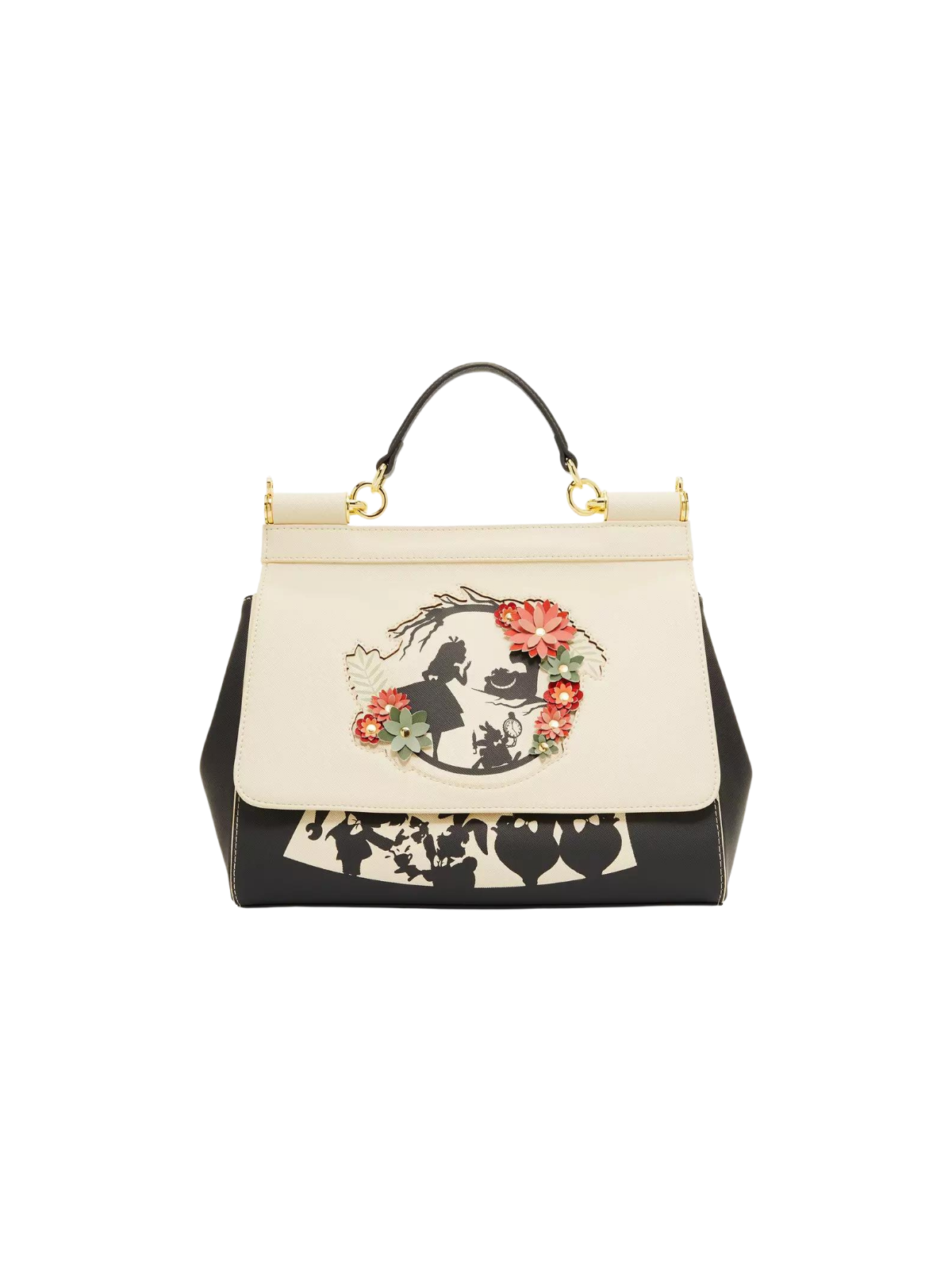 Sac à main Floral Silhouette Portrait Cream Alice au Pays des Merveilles Loungefly