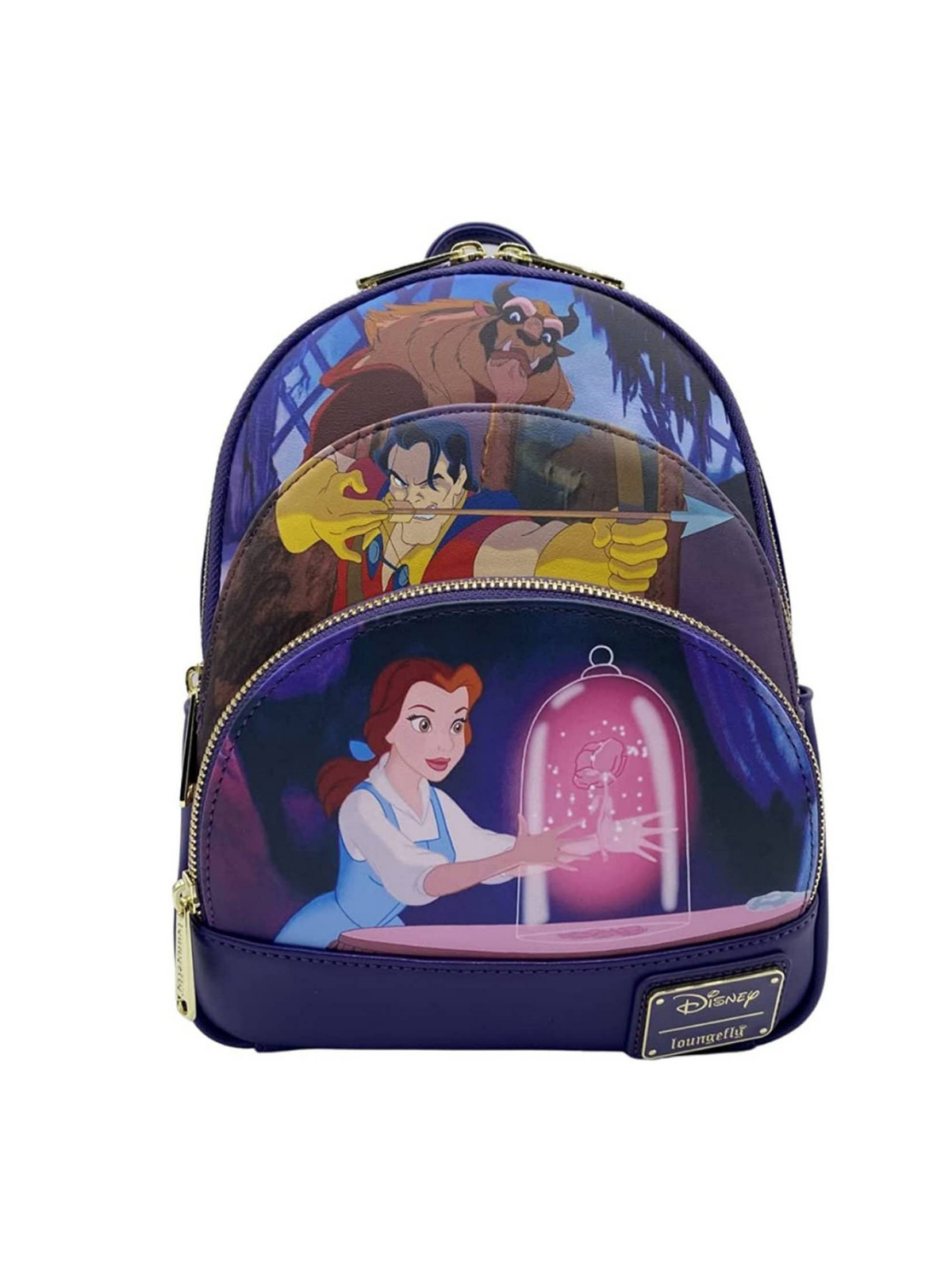 Sac à dos Triple pocket scène La belle & la bête LOUNGEFLY