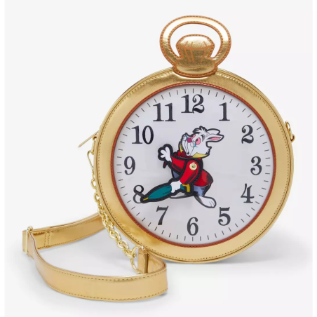 Sac à bandoulière White Rabbit pocket watch Alice au pays des merveilles LOUNGEFLY