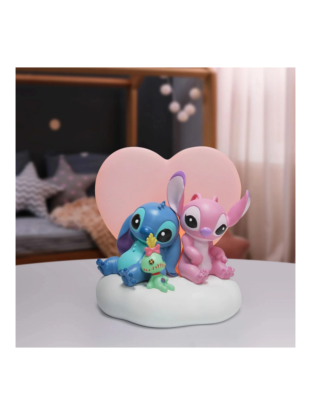 Figurine Stitch & Angel Cœur Lumineux Disney 6014914