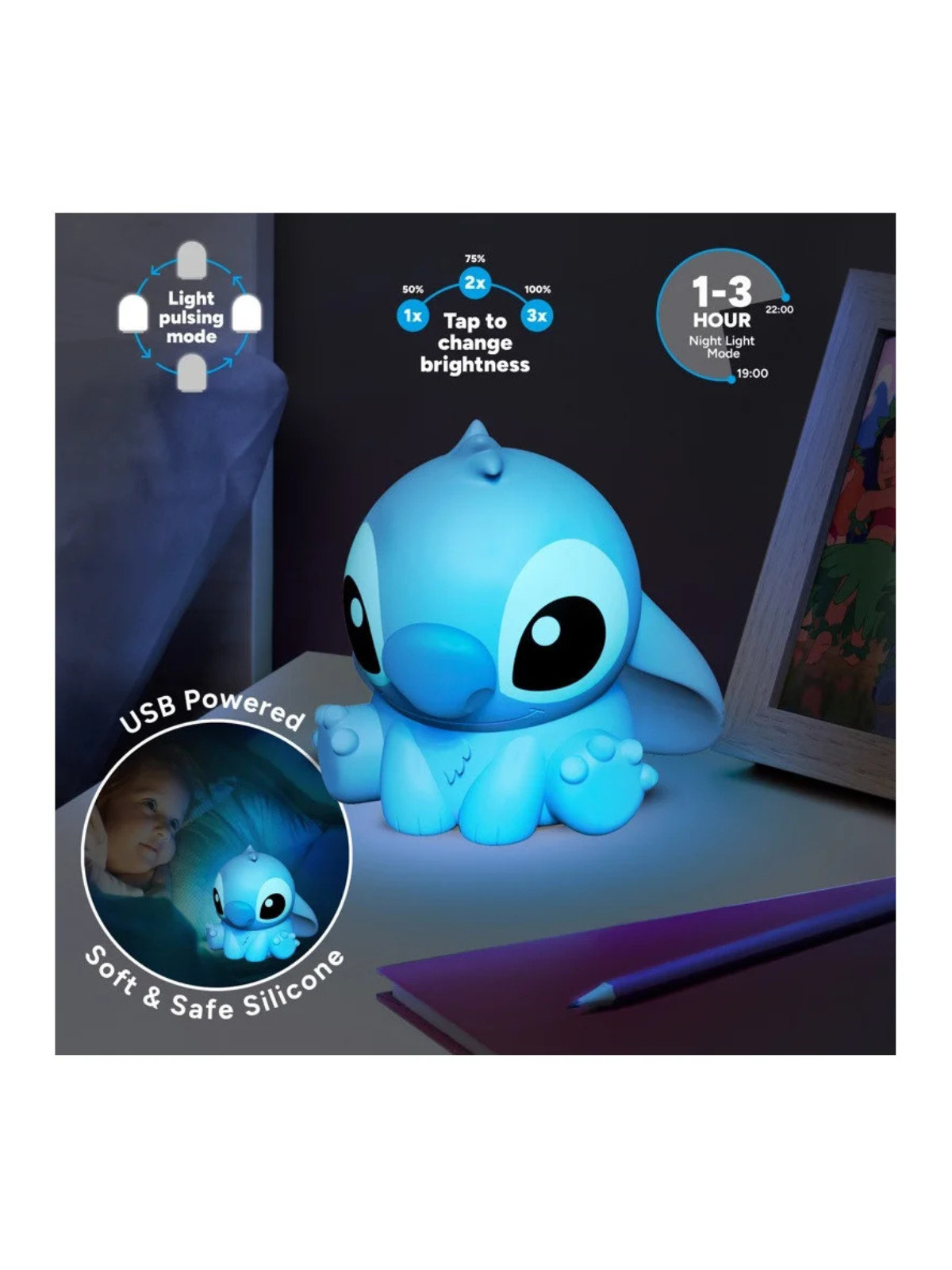 Lampe Stitch Silicone 15cm