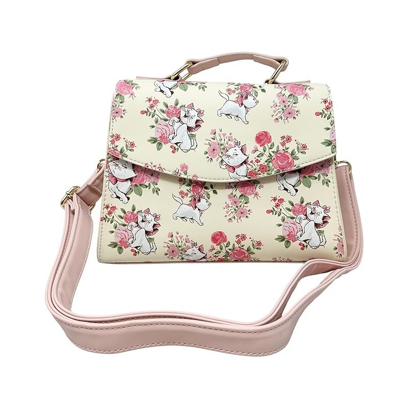 Sac à bandoulière  Disney The Aristocats Marie AOP Floral Print Crossbody Satchel Handbag Purse Loungefly