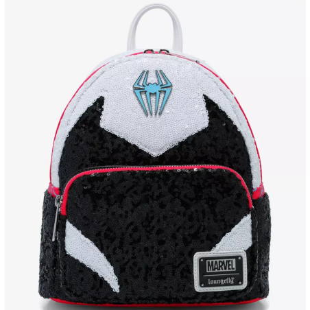 Sac à dos Spider Gwen sequins cosplay Spiderman Marvel LOUNGEFLY