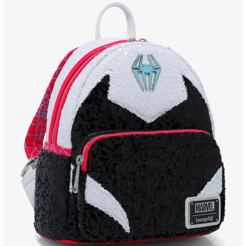Sac à dos Spider Gwen sequins cosplay Spiderman Marvel LOUNGEFLY