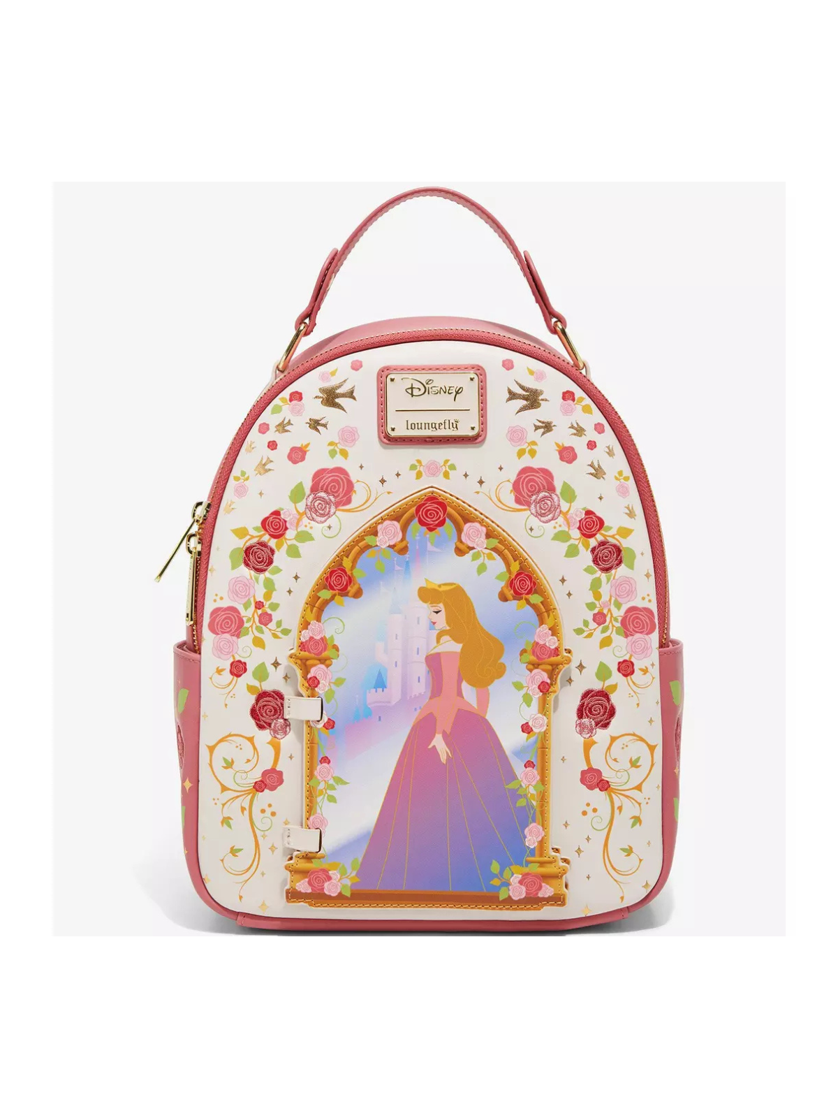 Sac à dos Aurore hinge portrait floral la belle au bois dormant LOUNGEFLY
