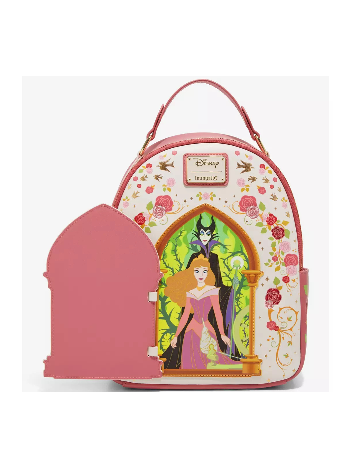 Sac à dos Aurore hinge portrait floral la belle au bois dormant LOUNGEFLY
