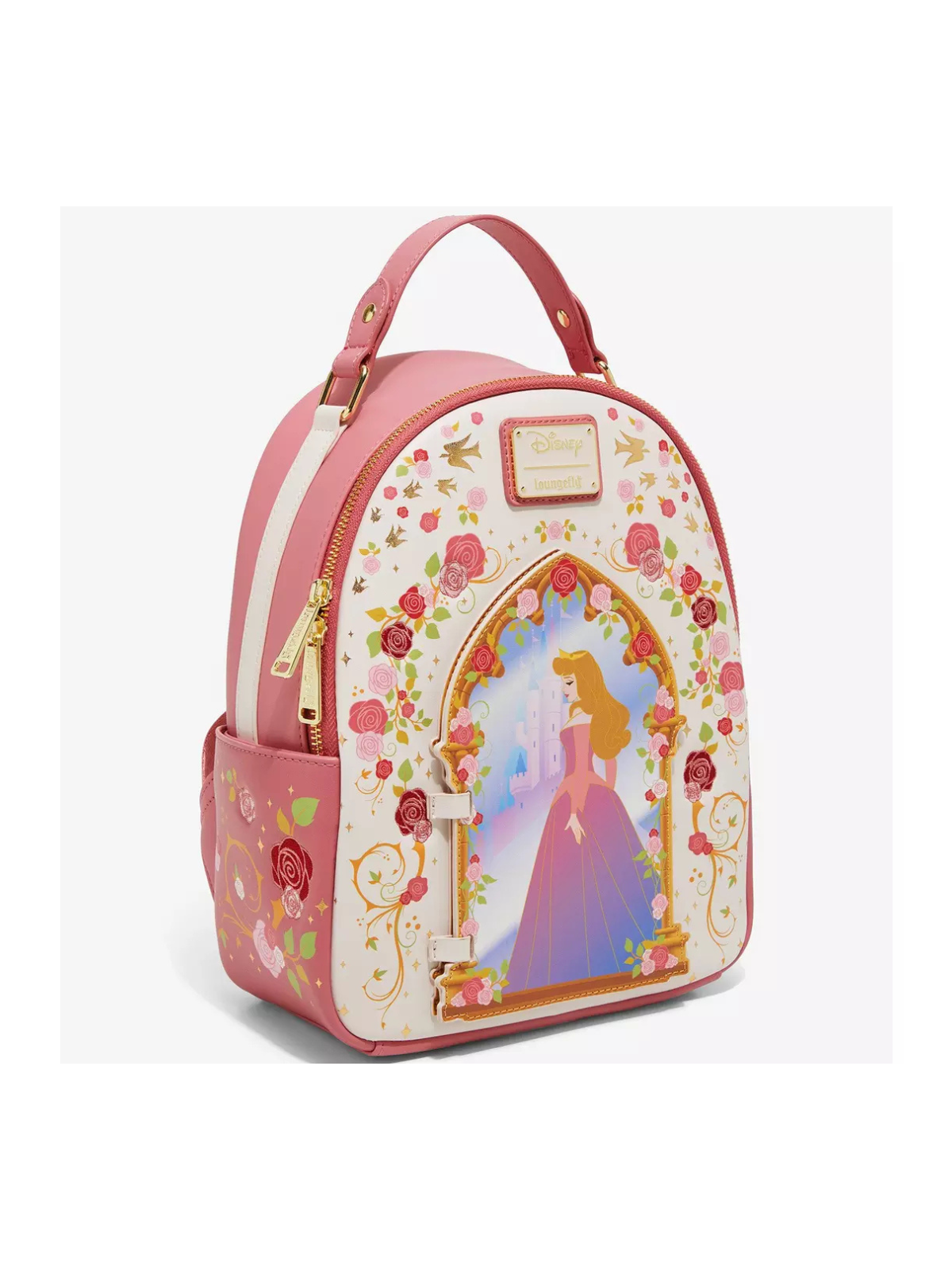 Sac à dos Aurore hinge portrait floral la belle au bois dormant LOUNGEFLY