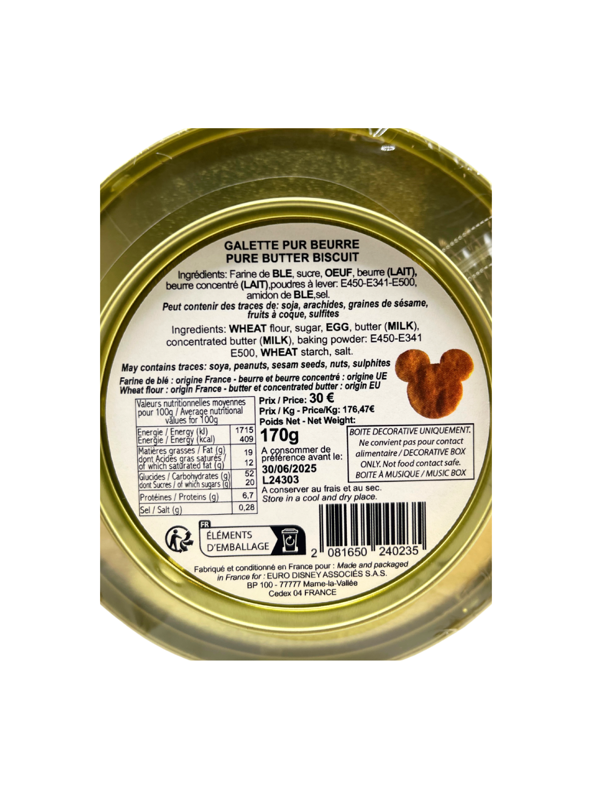 Boîte à musique Noël Disneyland Paris