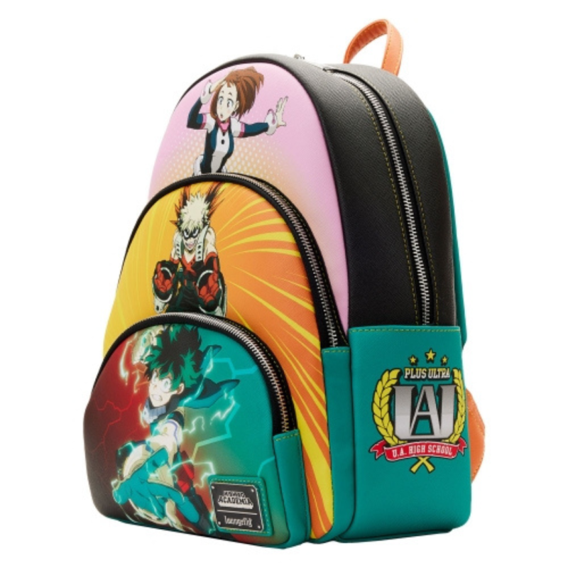 Sac à dos Deku triple pocket scène My héro academia LOUNGEFLY