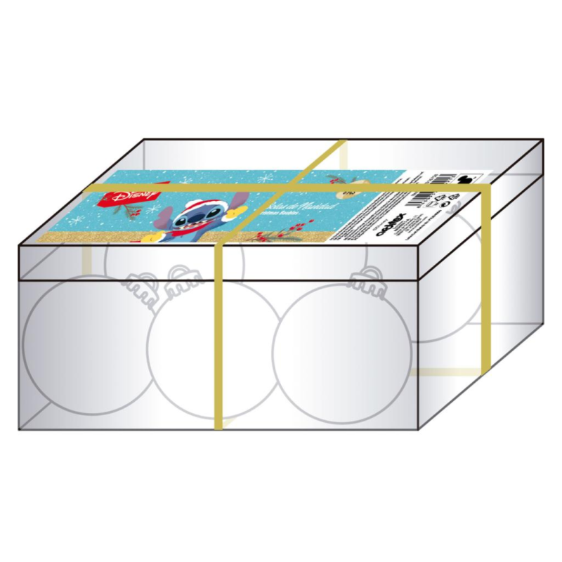 Pack 6 boules de noël Stitch 6cm