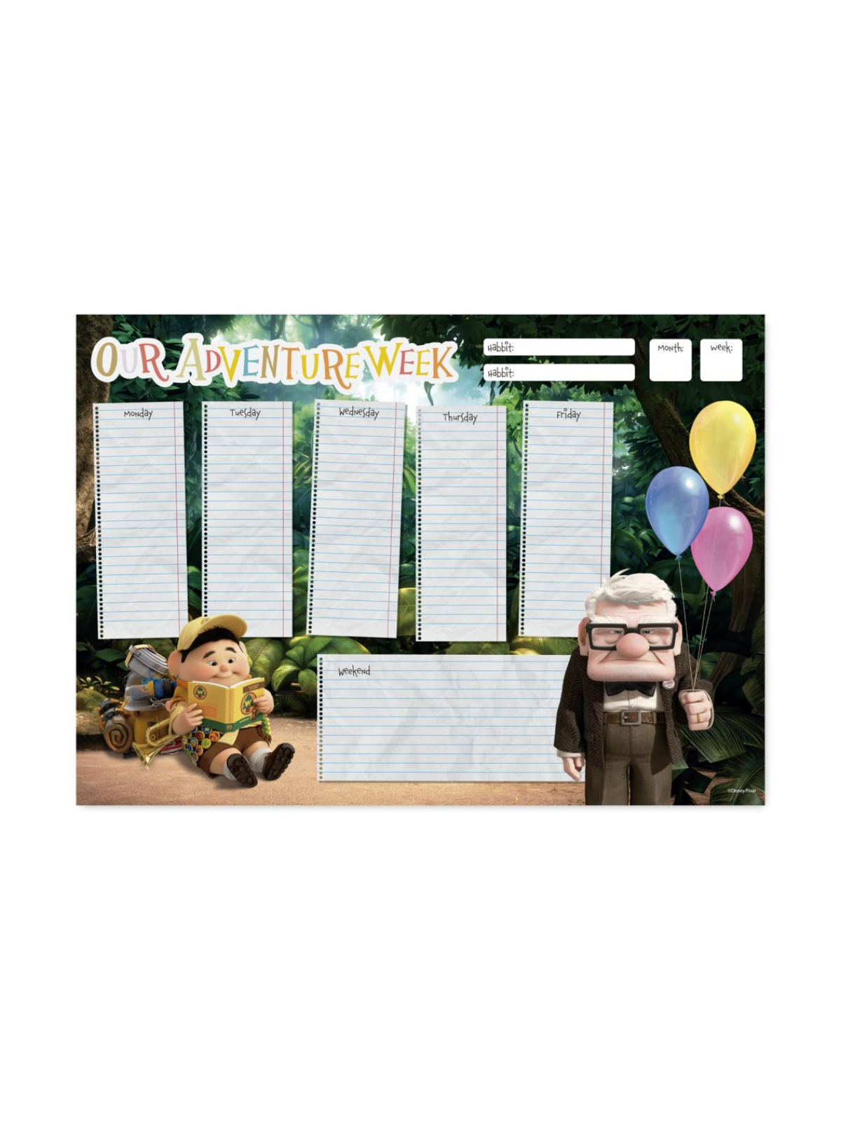 Planificateur hebdomadaire - Là-haut