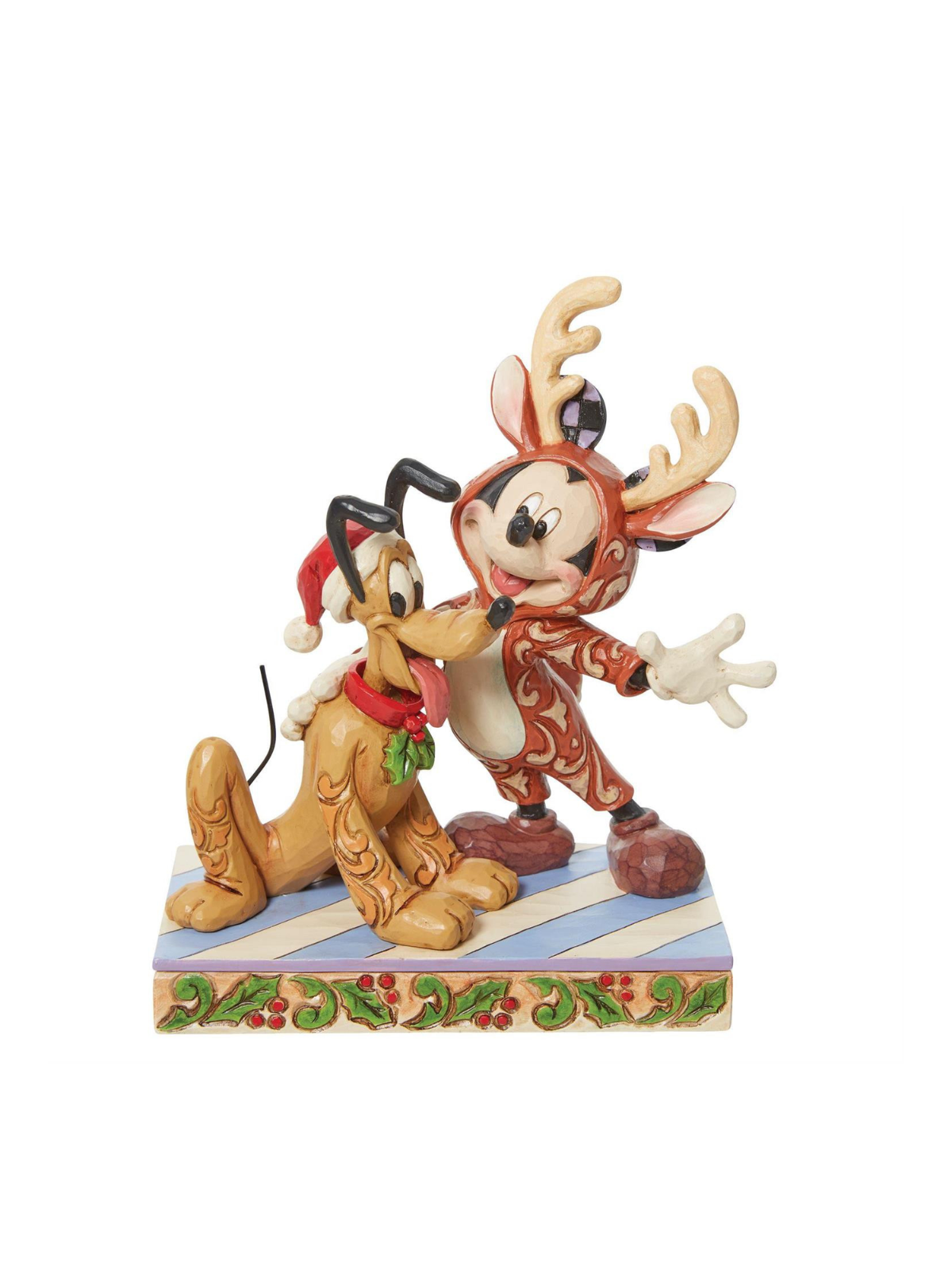 Disney traditions Statue Mickey & Pluto Noël 6013059