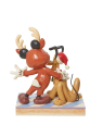 Disney traditions Statue Mickey & Pluto Noël 6013059