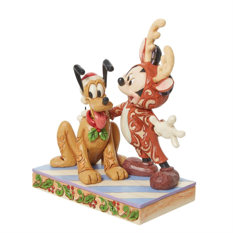 Disney traditions Statue Mickey & Pluto Noël 6013059