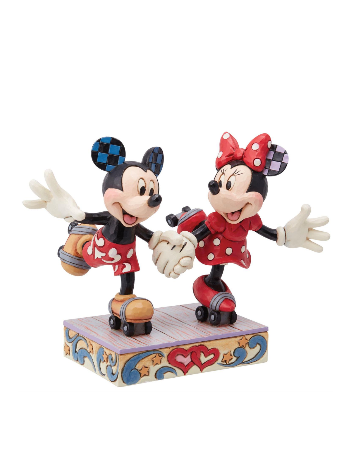 Figurine Mickey et Minnie font du roller Disney traditions 6014315