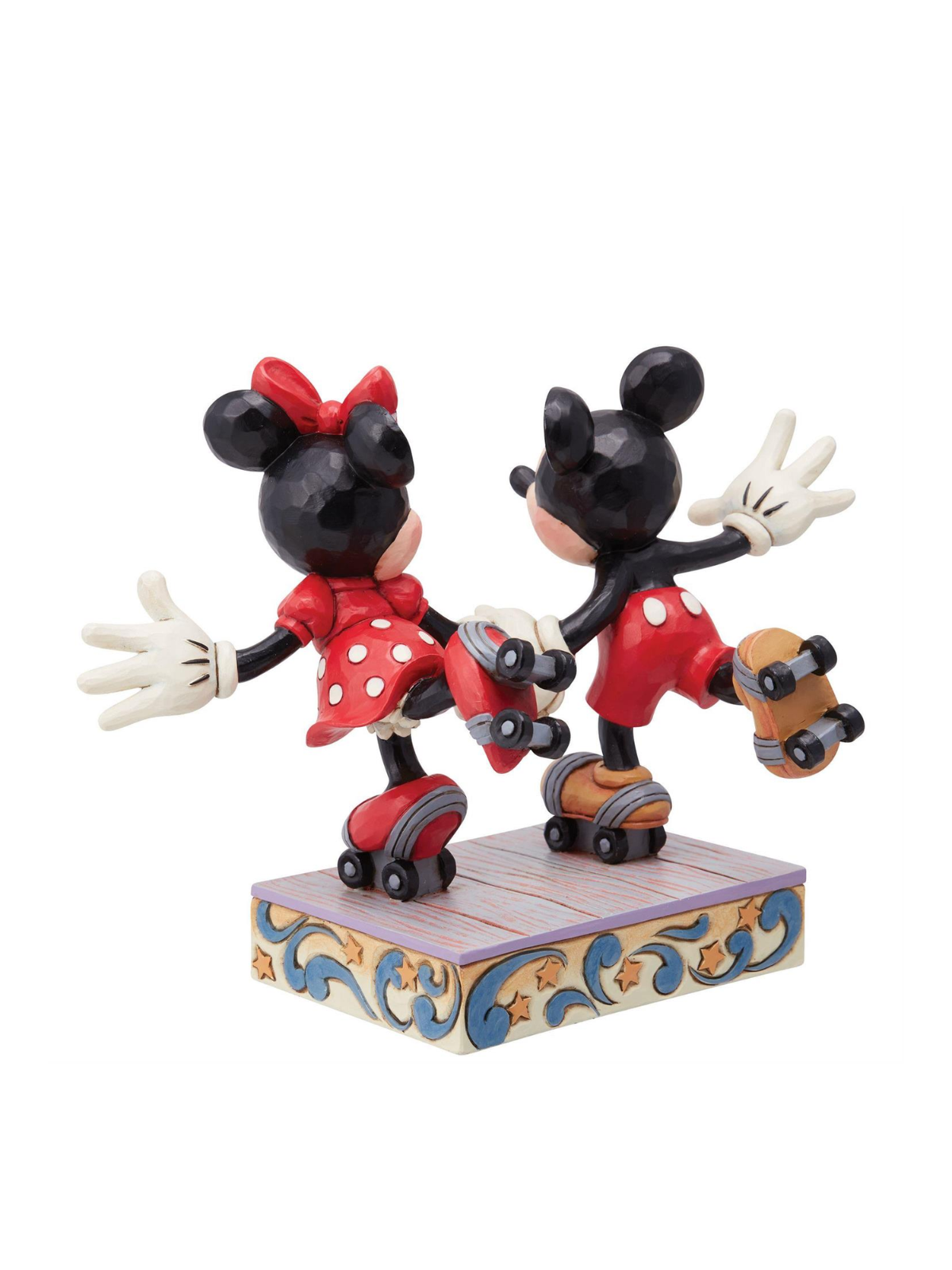 Figurine Mickey et Minnie font du roller Disney traditions 6014315