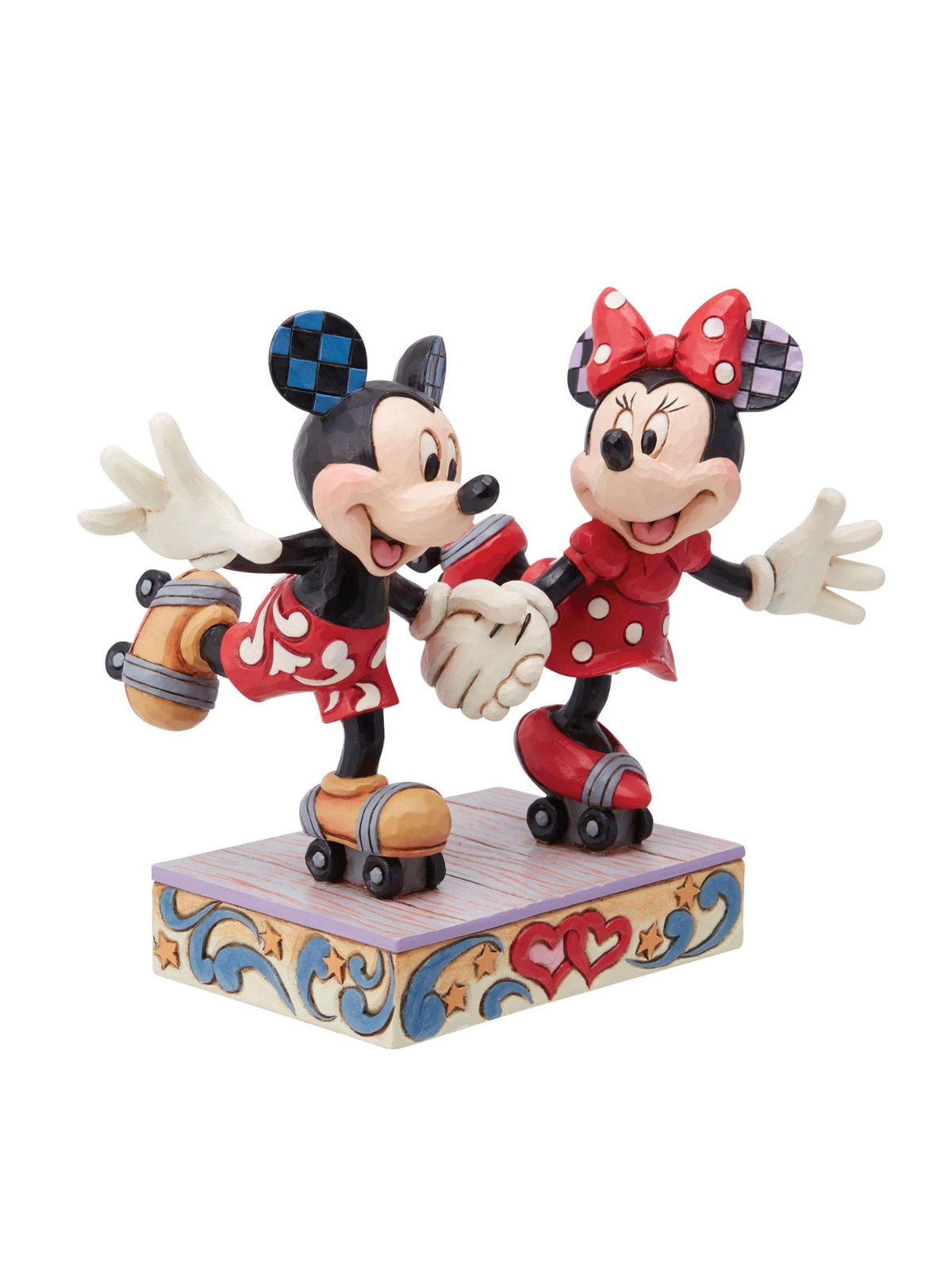 Figurine Mickey et Minnie font du roller Disney traditions 6014315