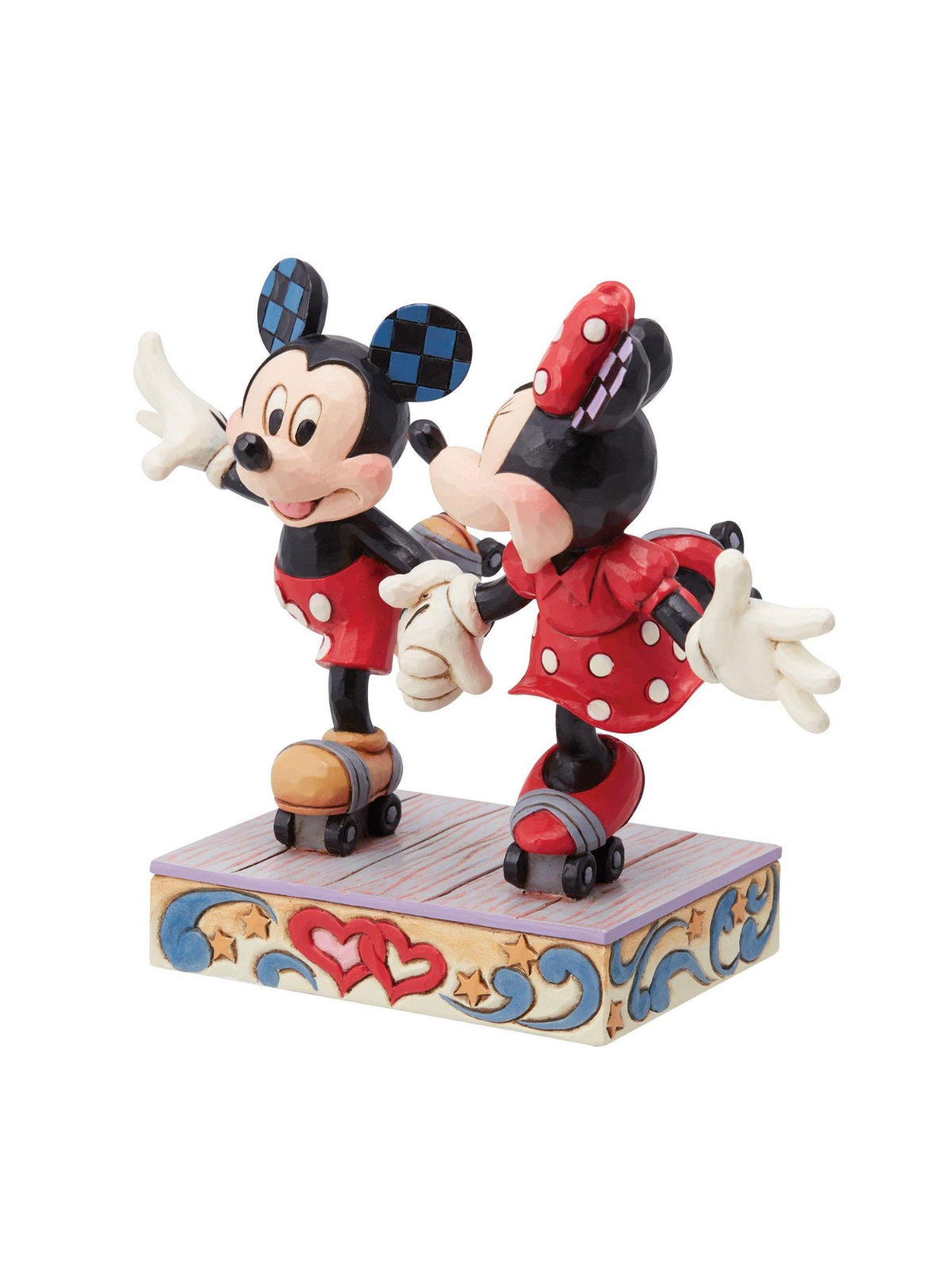 Figurine Mickey et Minnie font du roller Disney traditions 6014315