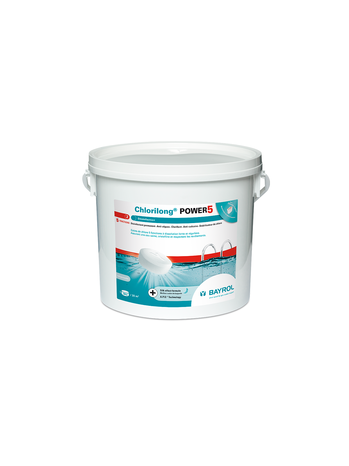 Chlorilong Power 5 5kg BAYROL 2199265 : Désinfection et Longévité