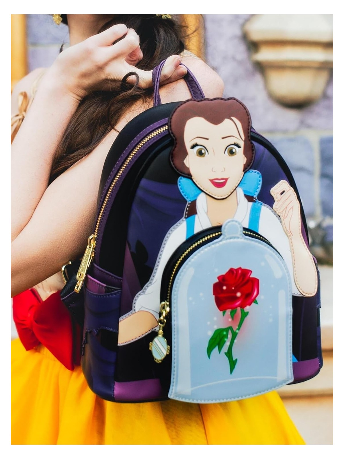Sac à dos Belle rose La belle & la bête LOUNGEFLY