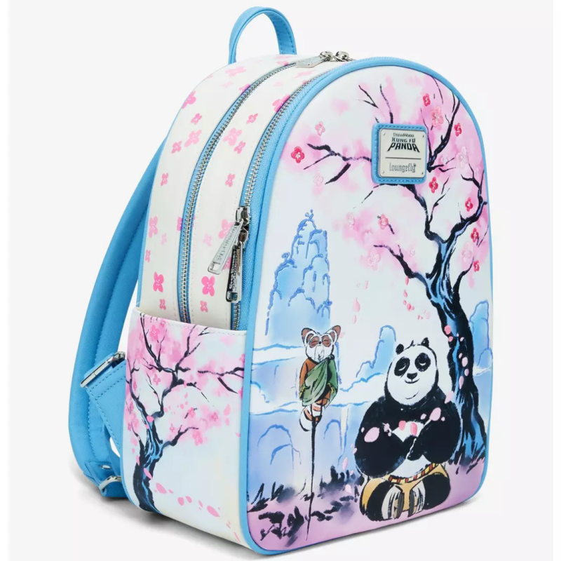 Sac à dos Po et Master Shifu cherry blossom Kung fu panda LOUNGEFLY