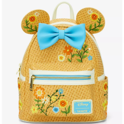 Sac à dos raffia floral ears Minnie Mouse LOUNGEFLY