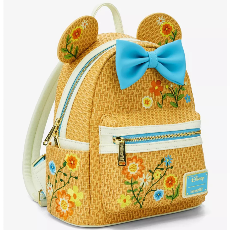 Sac à dos raffia floral ears Minnie Mouse LOUNGEFLY
