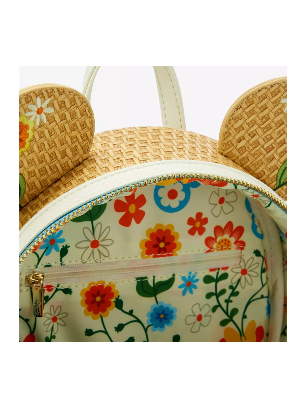 Sac à dos raffia floral ears Minnie Mouse LOUNGEFLY