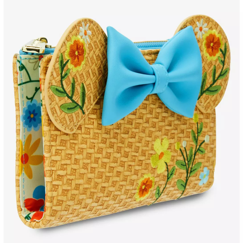 Portefeuille Raffia floral ears Minnie mouse LOUNGEFLY
