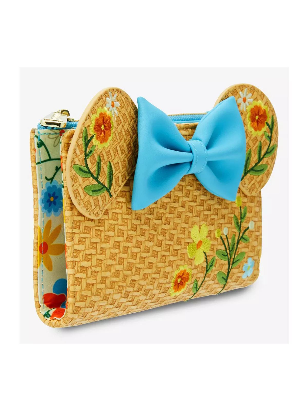Portefeuille Raffia floral ears Minnie mouse LOUNGEFLY