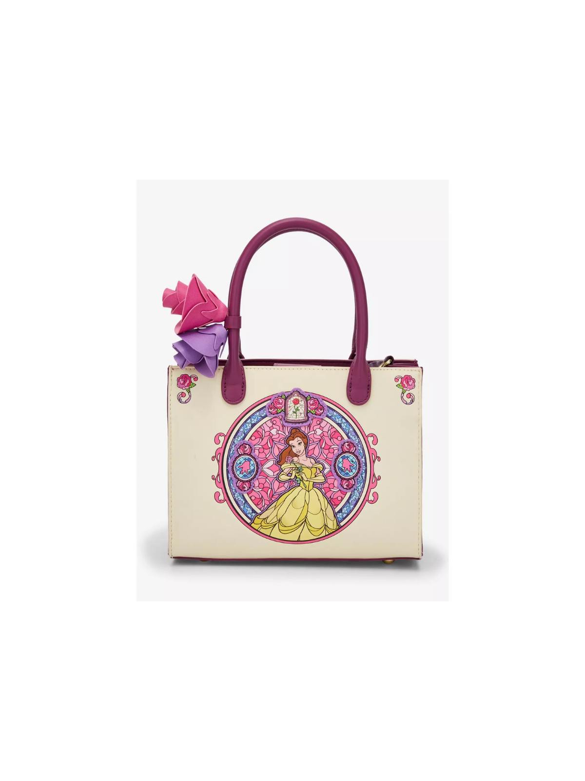 Sac à bandoulière Belle stained glass portrait la belle & la bête LOUNGEFLY