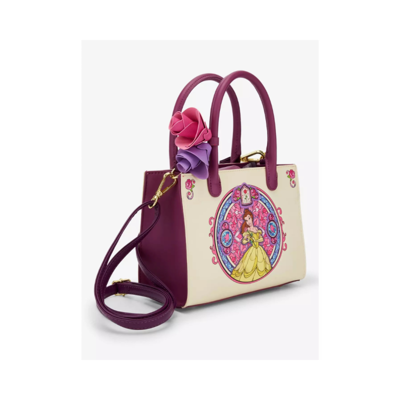 Sac à bandoulière Belle stained glass portrait la belle & la bête LOUNGEFLY
