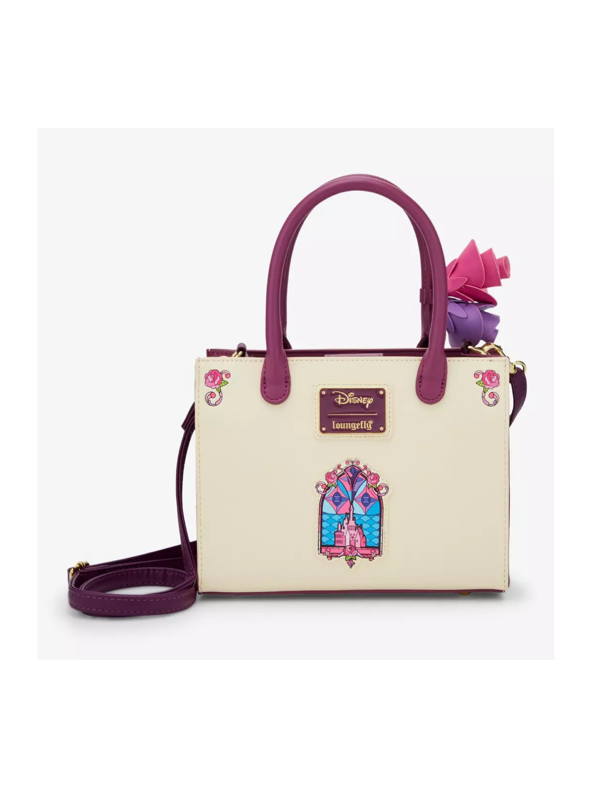Sac à bandoulière Belle stained glass portrait la belle & la bête LOUNGEFLY
