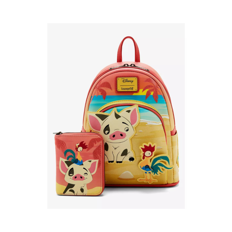 Portefeuille Pua & HeiHei sunset Vaiana LOUNGEFLY