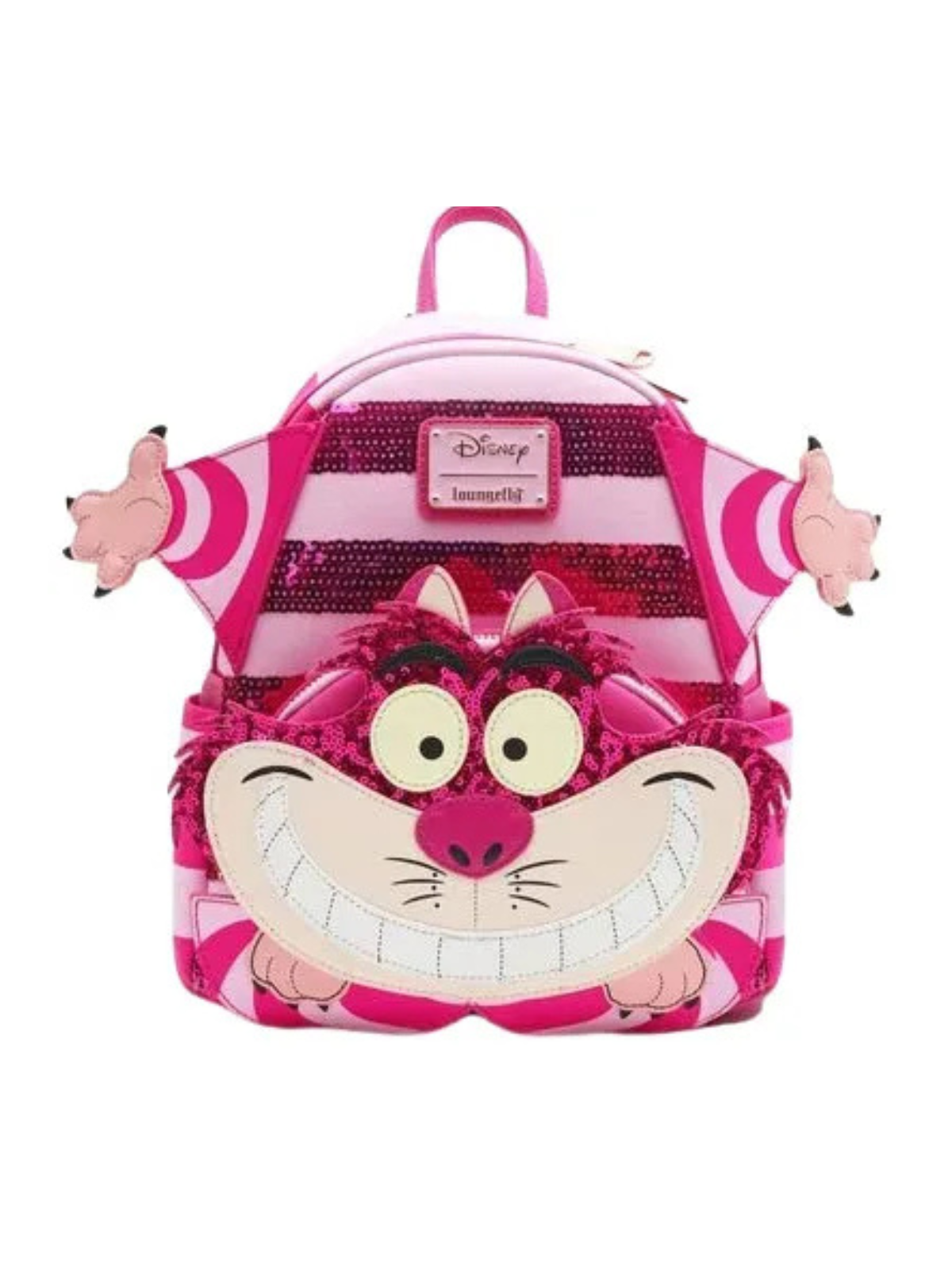 Sac à dos Cheshire cat sequins Alice au pays des merveilles LOUNGEFLY en stock