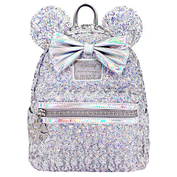 Sac à dos Silver sequins holographic Minnie Mouse LOUNGEFLY