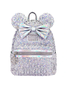 Sac à dos Silver sequins holographic Minnie Mouse LOUNGEFLY