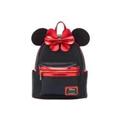 Sac à dos metallic red bow ears Minnie Mouse LOUNGEFLY
