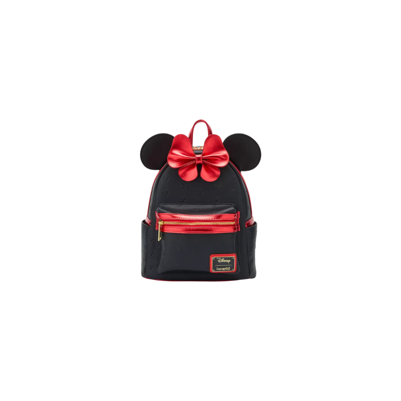 Sac à dos metallic red bow ears Minnie Mouse LOUNGEFLY