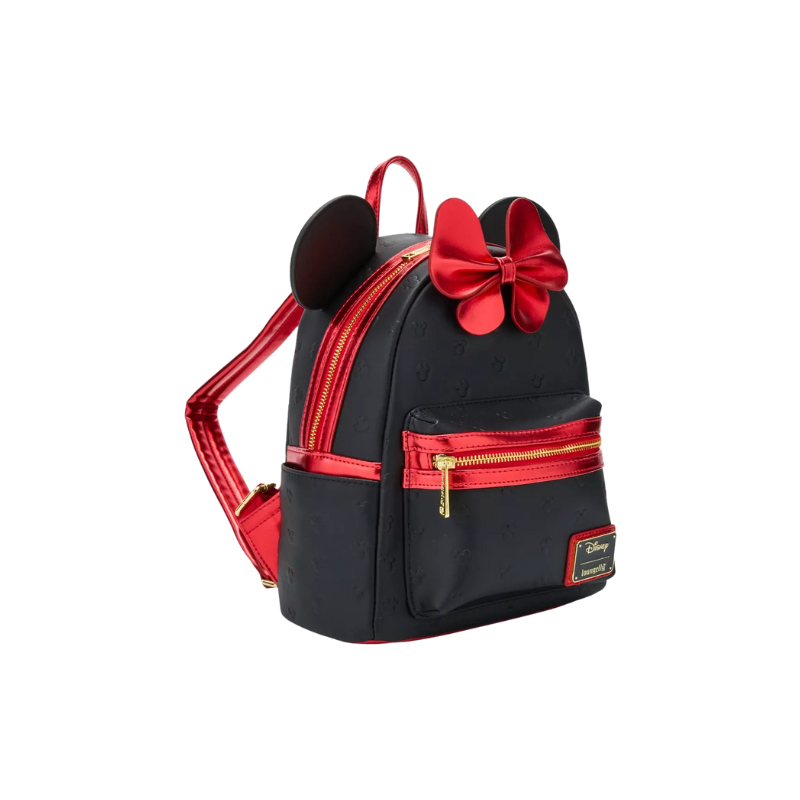 Sac à dos metallic red bow ears Minnie Mouse LOUNGEFLY