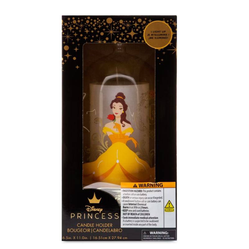 Bougie lumineuse sous cloche Belle Disney