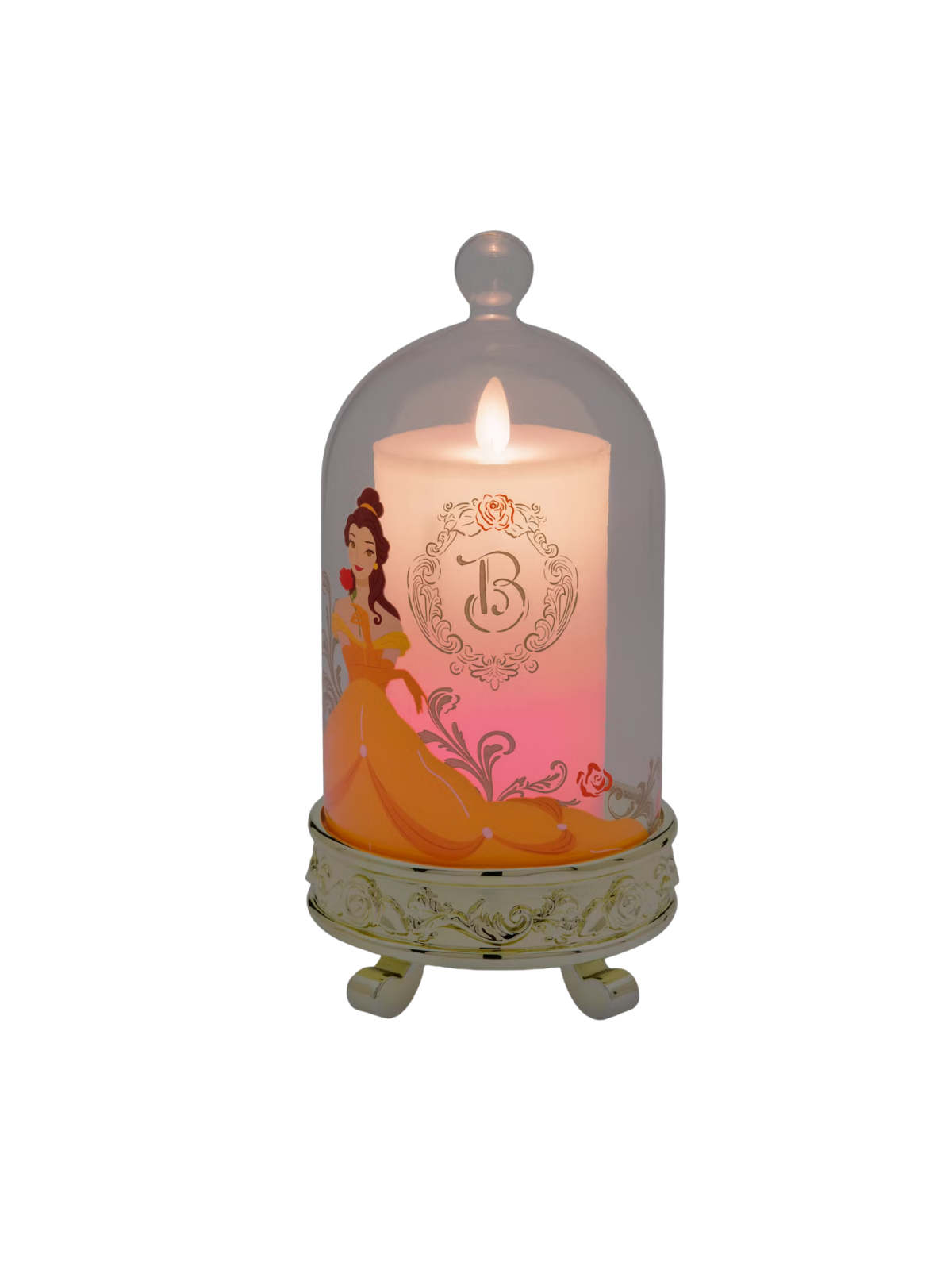 Bougie lumineuse sous cloche Belle Disney