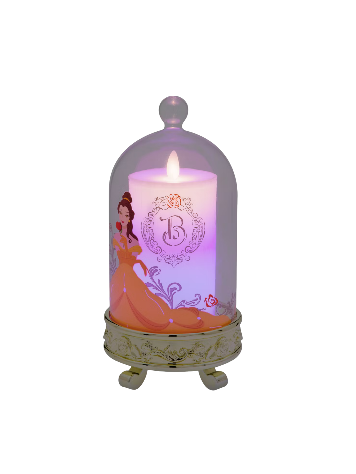 Bougie lumineuse sous cloche Belle Disney
