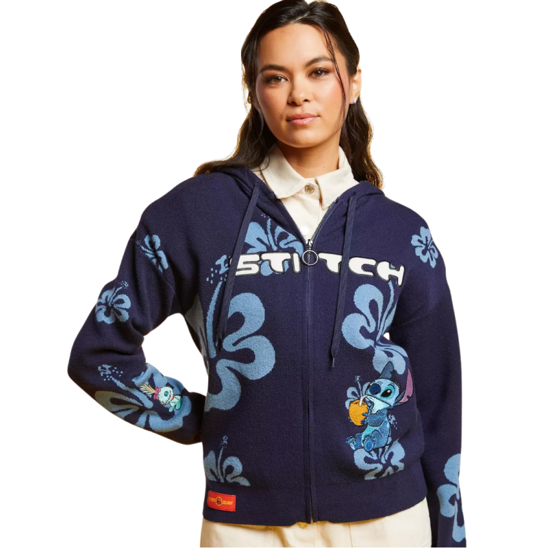 Sweat à capuche zippé fleur d'hibiscus Lilo & Stitch Her Universe