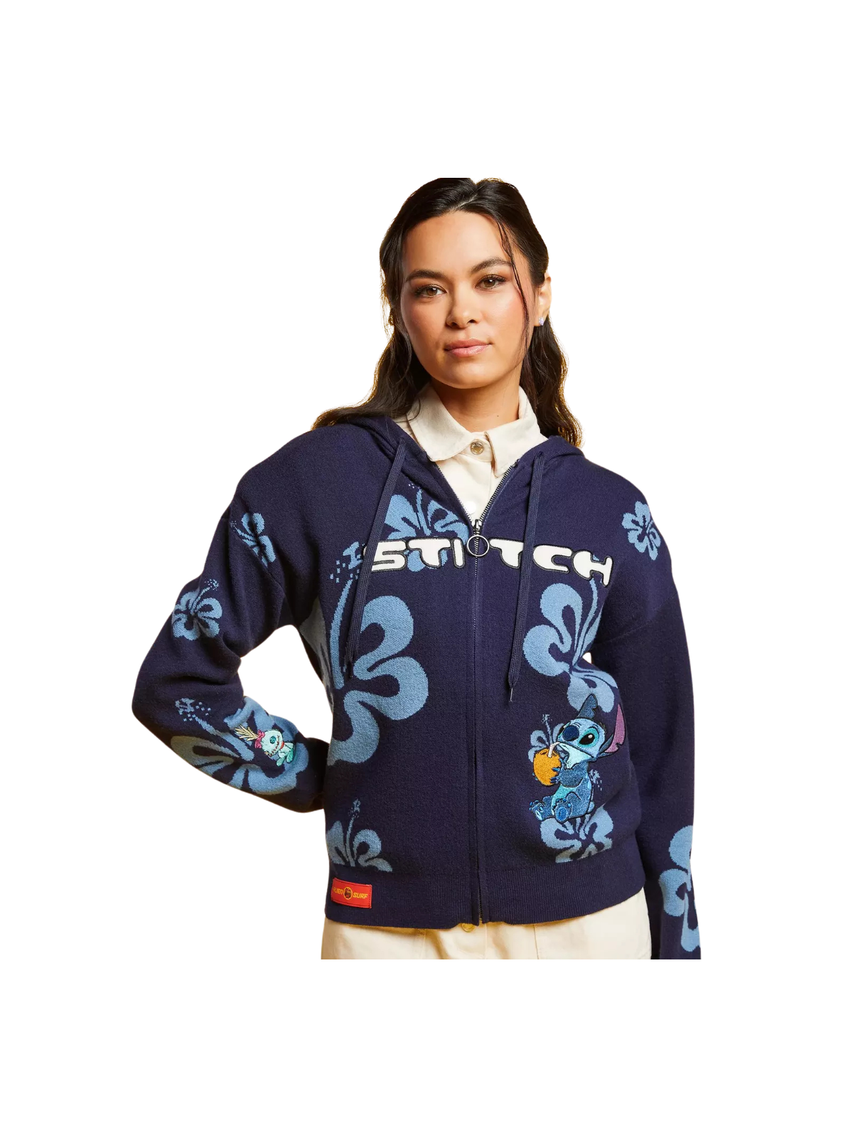 Sweat à capuche zippé fleur d'hibiscus Lilo & Stitch Her Universe